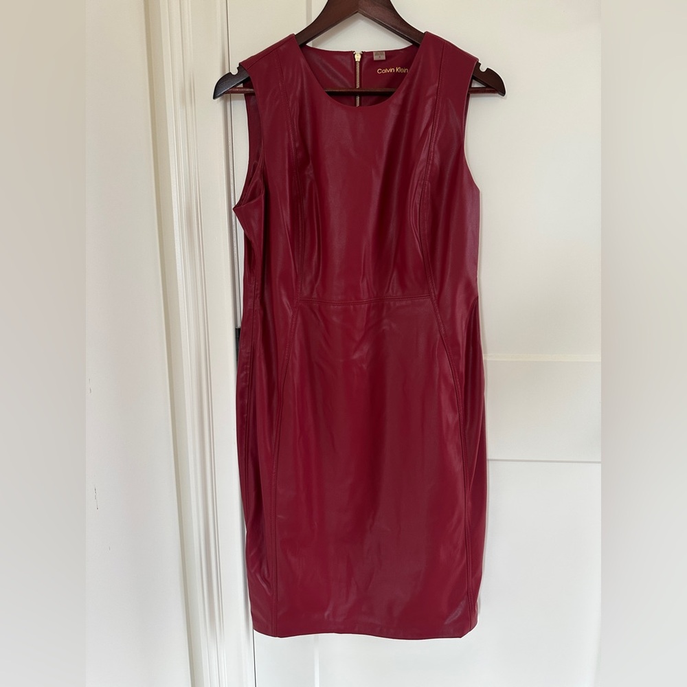 NWOT Calvin Klein Leather Dress